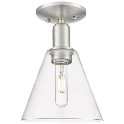 Innovations Lighting Arcadia Berkshire Glass 8"w Brushed Nickel Semi-flush W/ Clear Shade