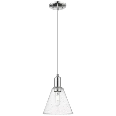 Innovations Lighting Arcadia Berkshire Glass 8"w Chrome Cord Mini Pendant W/ Seedy Shade