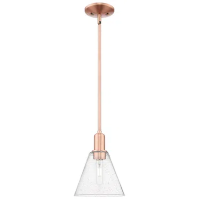Innovations Lighting Arcadia Berkshire Glass 8"w Copper Stem Mini Pendant W/ Seedy Shade