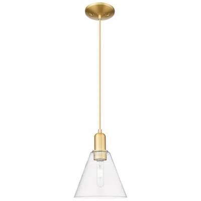 Innovations Lighting Arcadia Berkshire Glass 8"w Gold Cord Hung Mini Pendant W/ Clear Shade