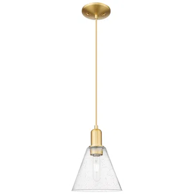 Innovations Lighting Arcadia Berkshire Glass 8"w Gold Cord Hung Mini Pendant W/ Seedy Shade