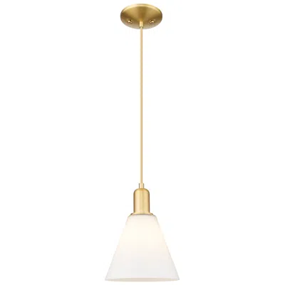 Innovations Lighting Arcadia Berkshire Glass 8"w Gold Cord Pendant W/ Matte White Shade