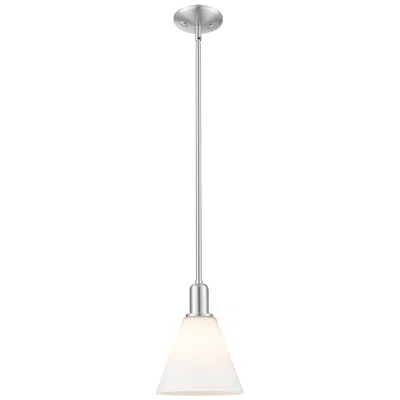 Innovations Lighting Arcadia Berkshire Glass 8"w Nickel Stem Pendant W/ Matte White Shade