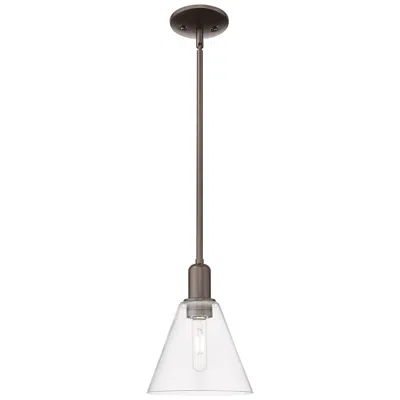 Innovations Lighting Arcadia Berkshire Glass 8"w Oiled Bronze Stem Pendant W/ Clear Shade