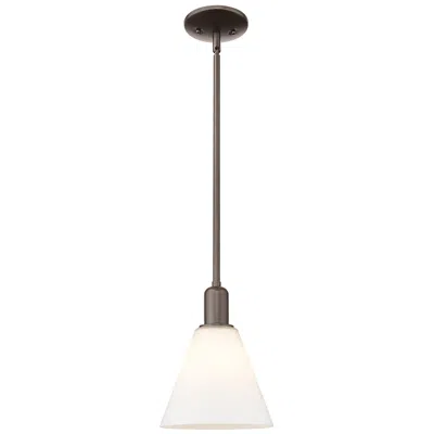 Innovations Lighting Arcadia Berkshire Glass 8"w Oiled Bronze Stem Pendant W/ White Shade