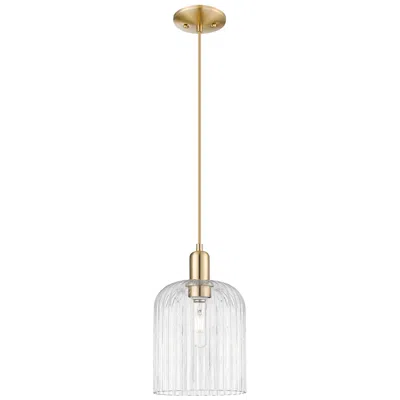 Innovations Lighting Arcadia Bridal Veil 8"w Bronze Cord Mini Pendant W/ Clear Shade