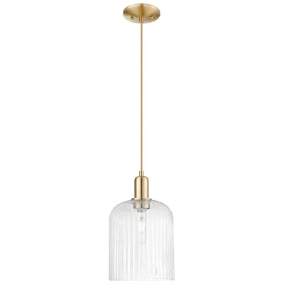 Innovations Lighting Arcadia Bridal Veil 8"w Bronze Cord Mini Pendant W/ Seedy Shade