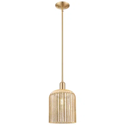 Innovations Lighting Arcadia Bridal Veil 8"w Bronze Stem Mini Pendant W/ Mercury Shade