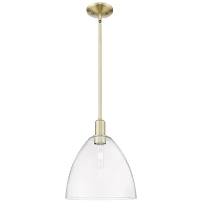 Innovations Lighting Arcadia Bristol 12"w Brass Stem Hung Mini Pendant With Clear Shade