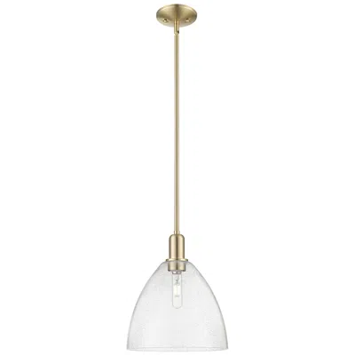 Innovations Lighting Arcadia Bristol 12"w Champagne Bronze Stem Mini Pendant W/ Seedy Shade