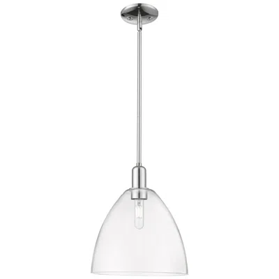 Innovations Lighting Arcadia Bristol 12"w Chrome Stem Hung Mini Pendant W/ Clear Shade