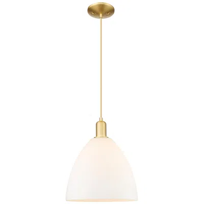 Innovations Lighting Arcadia Bristol 12"w Gold Cord Hung Mini Pendant W/ Matte White Shade