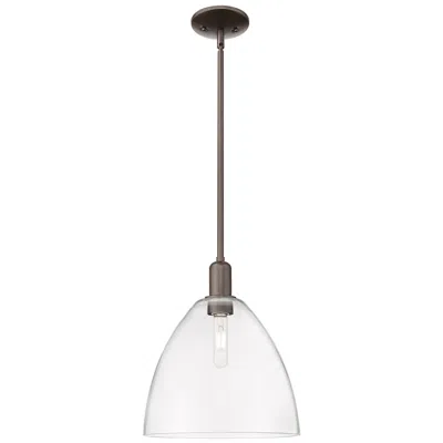 Innovations Lighting Arcadia Bristol 12"w Oiled Bronze Stem Mini Pendant W/ Clear Shade