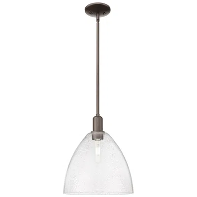 Innovations Lighting Arcadia Bristol 12"w Oiled Bronze Stem Mini Pendant W/ Seedy Shade
