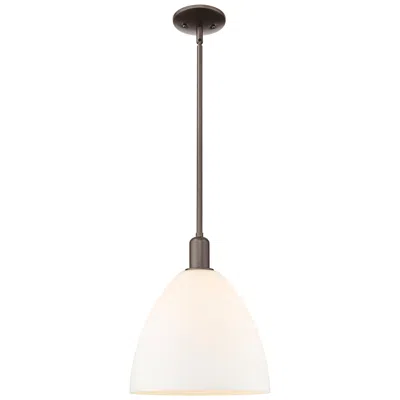 Innovations Lighting Arcadia Bristol 12"w Oiled Bronze Stem Pendant W/ Matte White Shade