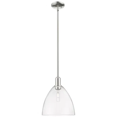 Innovations Lighting Arcadia Bristol 12"w Polished Nickel Stem Mini Pendant W/ Clear Shade