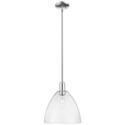 Innovations Lighting Arcadia Bristol 12"w Polished Nickel Stem Mini Pendant W/ Seedy Shade