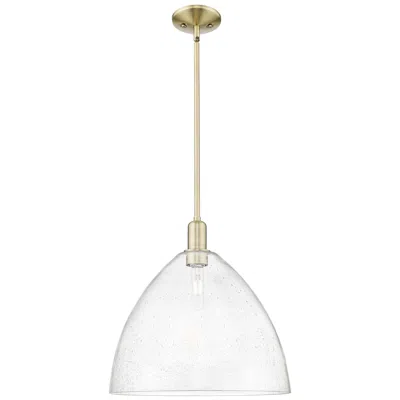 Innovations Lighting Arcadia Bristol 16"w Brass Stem Hung Mini Pendant With Seedy Shade