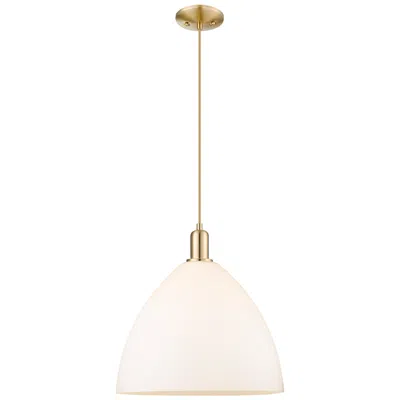 Innovations Lighting Arcadia Bristol 16"w Bronze Cord Mini Pendant W/ Matte White Shade