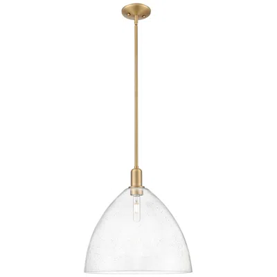 Innovations Lighting Arcadia Bristol 16"w Brushed Brass Stem Mini Pendant W/ Seedy Shade