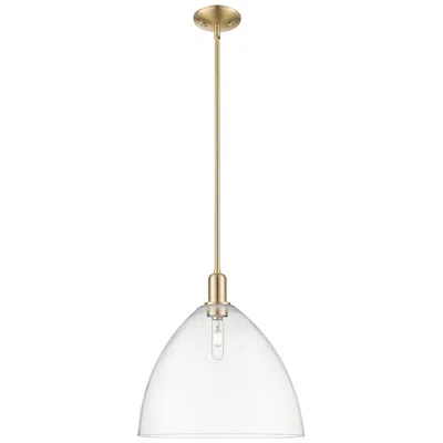 Innovations Lighting Arcadia Bristol 16"w Champagne Bronze Stem Mini Pendant W/ Clear Shade