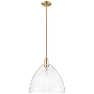 Innovations Lighting Arcadia Bristol 16"w Champagne Bronze Stem Mini Pendant W/ Seedy Shade