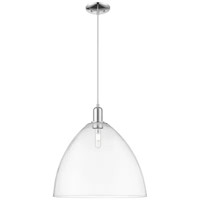 Innovations Lighting Arcadia Bristol 16"w Chrome Cord Hung Mini Pendant W/ Clear Shade