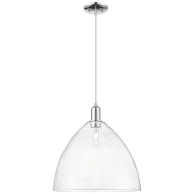 Innovations Lighting Arcadia Bristol 16"w Chrome Cord Hung Mini Pendant W/ Seedy Shade