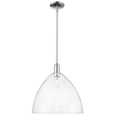 Innovations Lighting Arcadia Bristol 16"w Chrome Stem Hung Mini Pendant W/ Seedy Shade