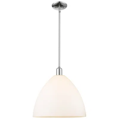 Innovations Lighting Arcadia Bristol 16"w Chrome Stem Mini Pendant W/ Matte White Shade