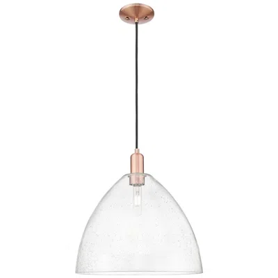 Innovations Lighting Arcadia Bristol 16"w Copper Cord Hung Mini Pendant With Seedy Shade