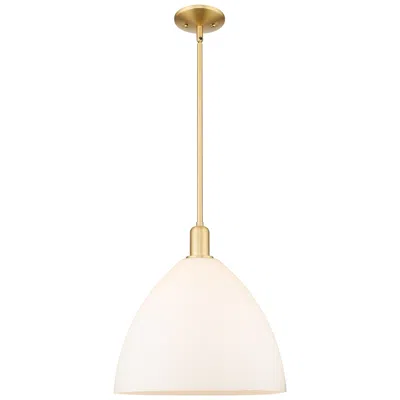 Innovations Lighting Arcadia Bristol 16"w Gold Stem Hung Mini Pendant W/ Matte White Shade