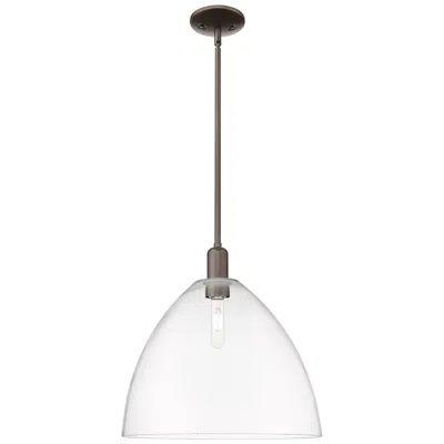 Innovations Lighting Arcadia Bristol 16"w Oiled Bronze Stem Mini Pendant W/ Clear Shade