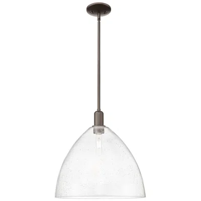 Innovations Lighting Arcadia Bristol 16"w Oiled Bronze Stem Mini Pendant W/ Seedy Shade