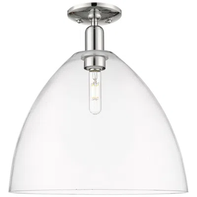 Innovations Lighting Arcadia Bristol 16"w Polished Nickel Semi.flush Mount With Clear Shade
