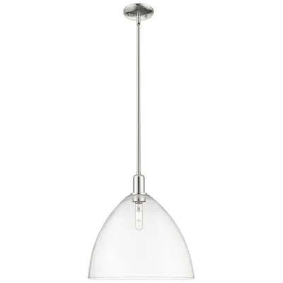 Innovations Lighting Arcadia Bristol 16"w Polished Nickel Stem Mini Pendant W/ Clear Shade