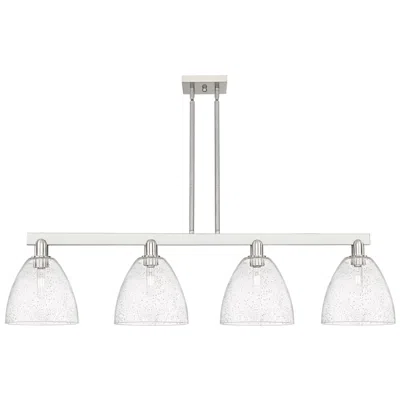 Innovations Lighting Arcadia Bristol 52"w 4 Light Nickel Stem Island Light W/ Seedy Shade