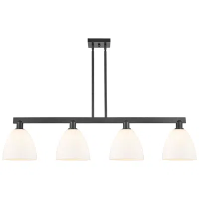 Innovations Lighting Arcadia Bristol 52"w 4-lt Black Stem Island Light W/ Matte White Shade