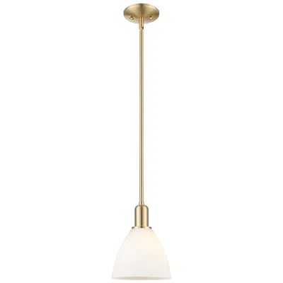 Innovations Lighting Arcadia Bristol 8"w Bronze Stem Mini Pendant W/ Matte White Shade