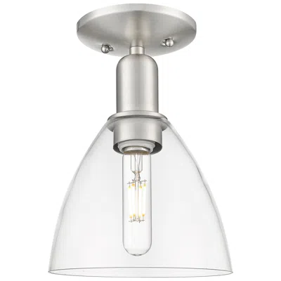 Innovations Lighting Arcadia Bristol 8"w Brushed Nickel Semi.flush Mount With Clear Shade