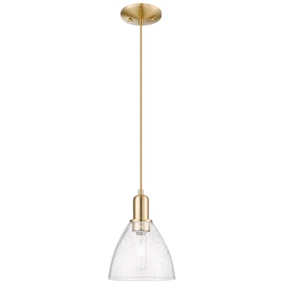 Innovations Lighting Arcadia Bristol 8"w Champagne Bronze Cord Mini Pendant W/ Seedy Shade