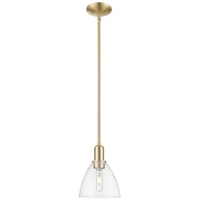 Innovations Lighting Arcadia Bristol 8"w Champagne Bronze Stem Mini Pendant W/ Clear Shade