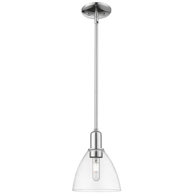 Innovations Lighting Arcadia Bristol 8"w Chrome Stem Hung Mini Pendant W/ Clear Shade