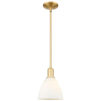 Innovations Lighting Arcadia Bristol 8"w Gold Stem Hung Mini Pendant W/ Matte White Shade