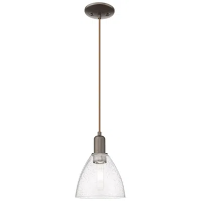 Innovations Lighting Arcadia Bristol 8"w Oiled Bronze Cord Hung Mini Pendant W/ Seedy Shade