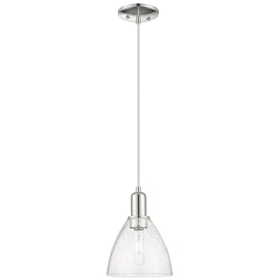 Innovations Lighting Arcadia Bristol 8"w Polished Nickel Cord Mini Pendant W/ Seedy Shade