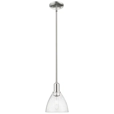 Innovations Lighting Arcadia Bristol 8"w Polished Nickel Stem Mini Pendant W/ Seedy Shade