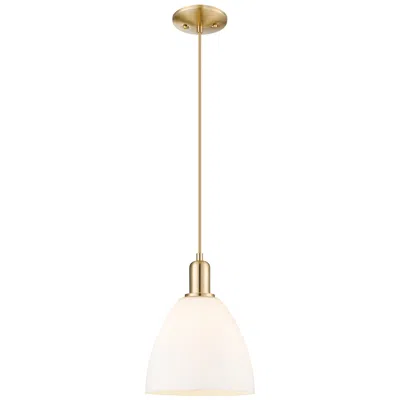 Innovations Lighting Arcadia Bristol 9"w Bronze Cord Mini Pendant W/ Matte White Shade