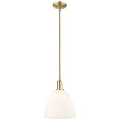 Innovations Lighting Arcadia Bristol 9"w Bronze Stem Mini Pendant W/ Matte White Shade