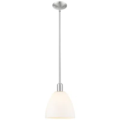 Innovations Lighting Arcadia Bristol 9"w Brushed Nickel Stem Pendant W/ Matte White Shade